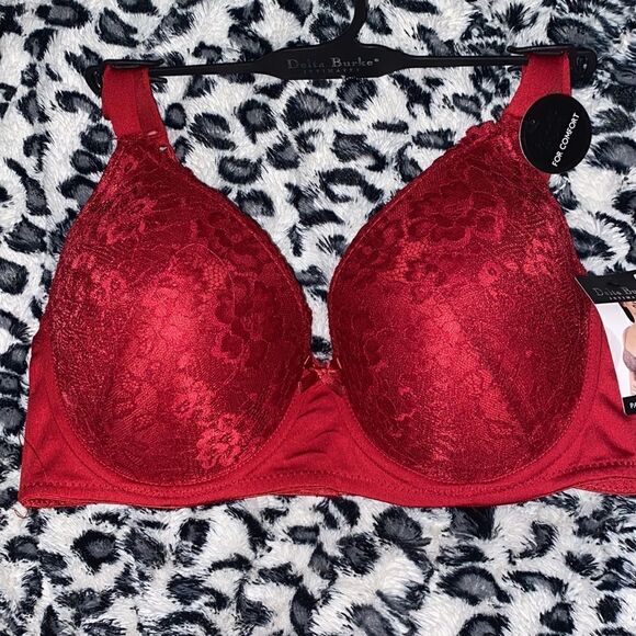 Delta Burke Burgundy Bra 42D - Picture 1 of 4